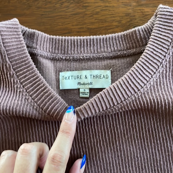 Madewell Texture & Thread Jacquard Knot Front Top in Mauve - Picture 5 of 5